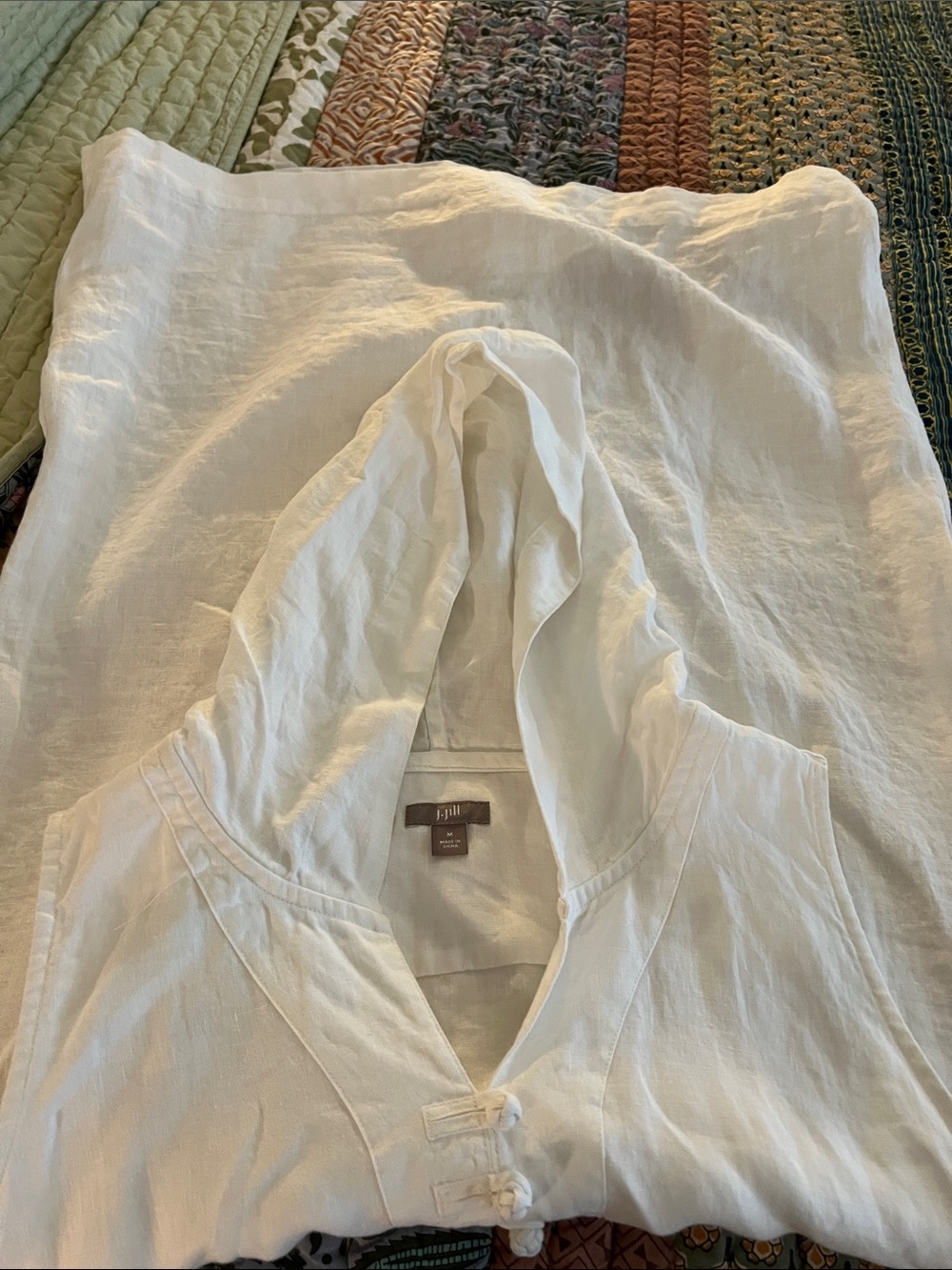 J. Jill White Sleeveless Linen Hooded Tunic, NWOT - Picture 6 of 6